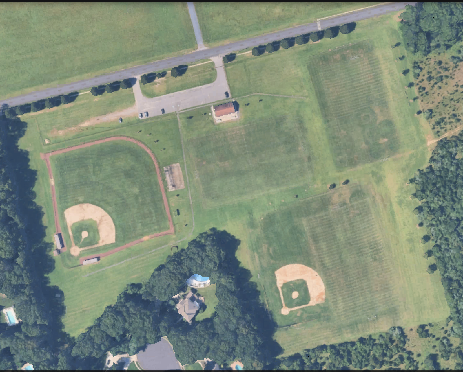 Top-down view of the Wall High School Athletic Complex launch field
